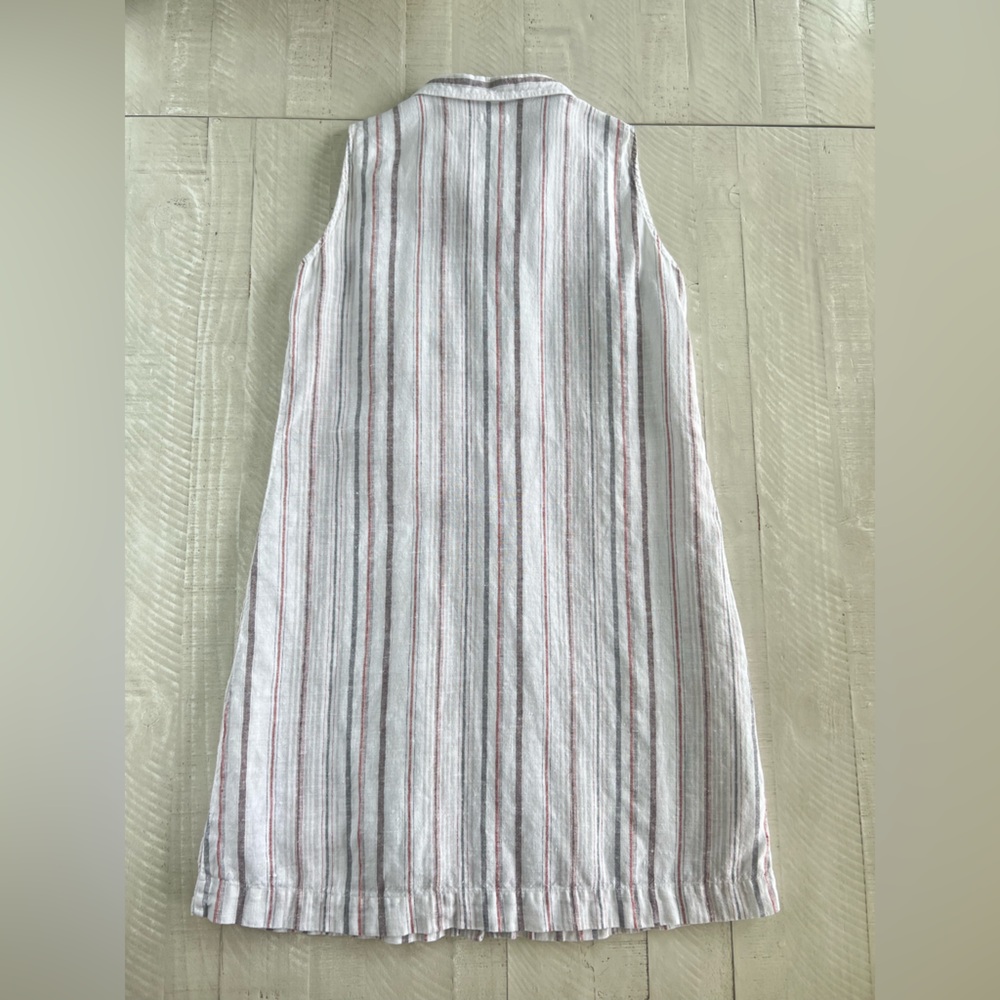 Garnet Hill 100% Linen Striped Sleeveless
Button Down Shirt Dress Size 10 - Picture 3 of 8